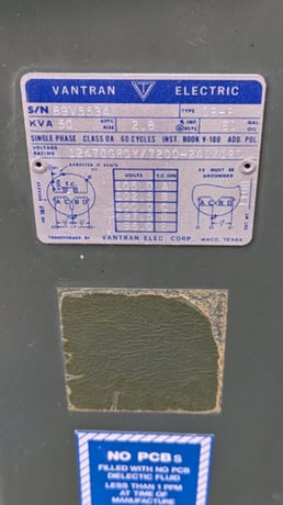 50 KVA 12470GRDY/7200 Primary, 240/120 Secondary, Vantran Ind. - Image 5