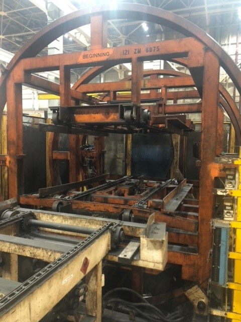 12000 lb. Atlas, bundle turnover w/2 sets of chains for in/out infeed, 53" pass line, 1995 - Image 2