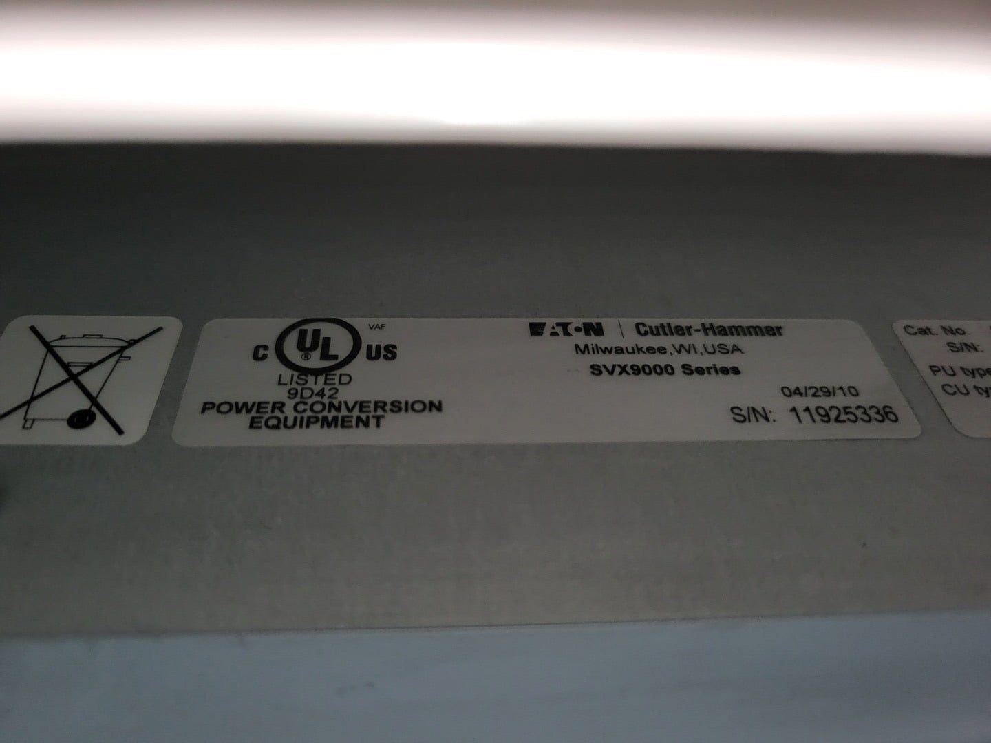 30 HP Eaton Cutler-Hammer, SVX030A1-5A4N1, VFD, 600 Volts, 3 phase, like new - Image 7