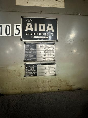 880 Ton, Aida #FT2-80, 142" bed, 15.7" stroke, 12-25 SPM, Windows, under power, very good - Image 2