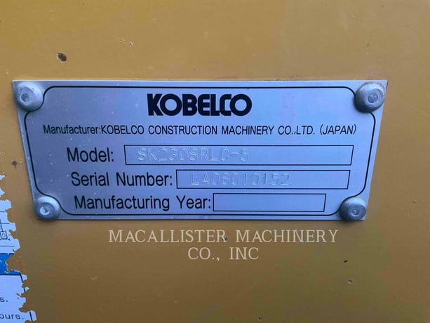Kobelco / Kobe Steel Ltd SK230SRLC-5, Crawler Excavator, 3024 hours, S/N: LA08010152, 2020 - Image 6
