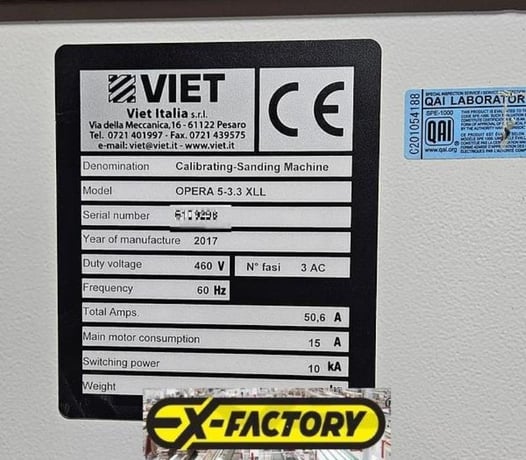 53" Viet Opera #5-3.3XLL, denibbling sander, Touch Sceen IPC Control, emergency stop, 2017 - Image 9