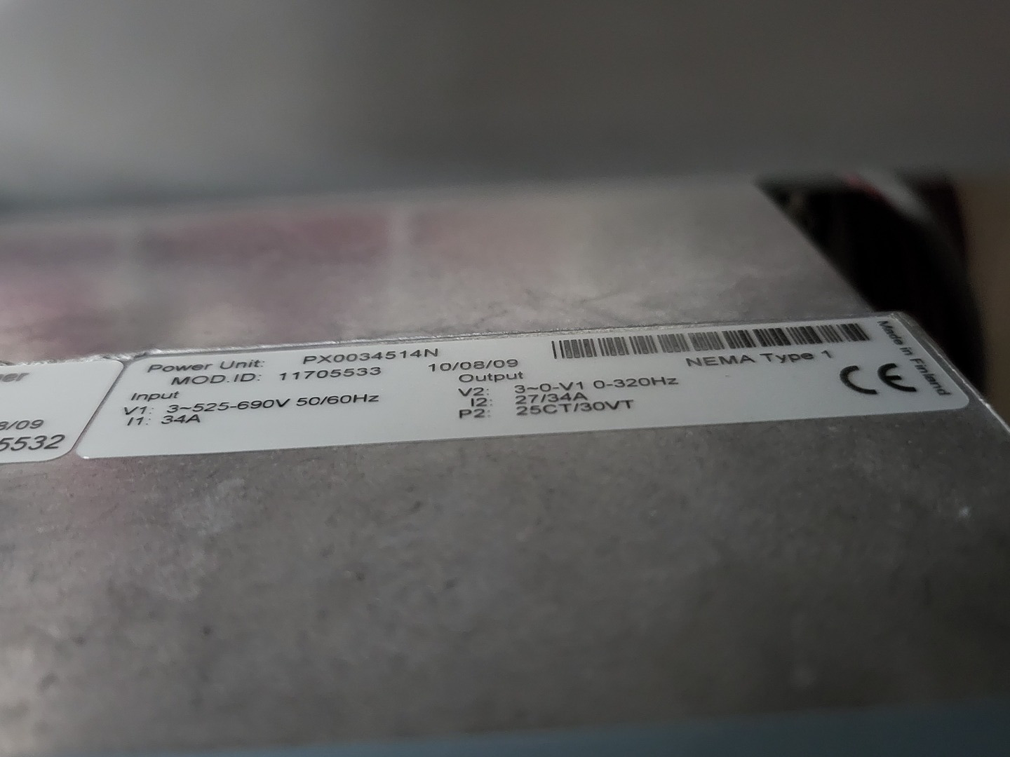 30 HP Eaton, SVX025A1-5A4N1, variable frequency drive, 600 Volts, 34 amps, like new - Image 8