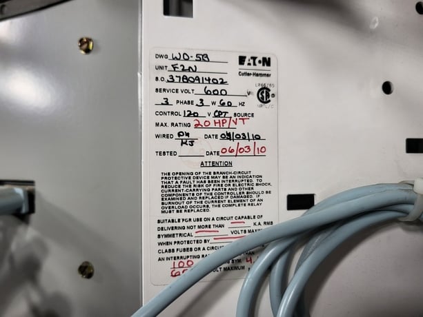 20 HP Eaton Cutler-Hammer, SVX00031V018, variable frequency drive, 600 Volts, 40 amps, like new - Image 5