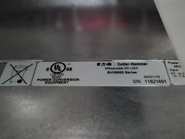 5 HP Eaton Cutler-Hammer, SVX004A1-5A4N1, variable frequency drive, 600 Volts, 15 amps, like new - Image 7