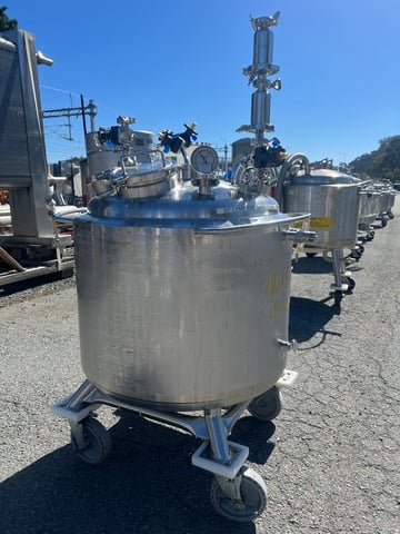 80 gallon Precision Stainless, reactor, 316L Stainless Steel, jacketed, 45 psi internal, dished bottom, 1992 - Image 3