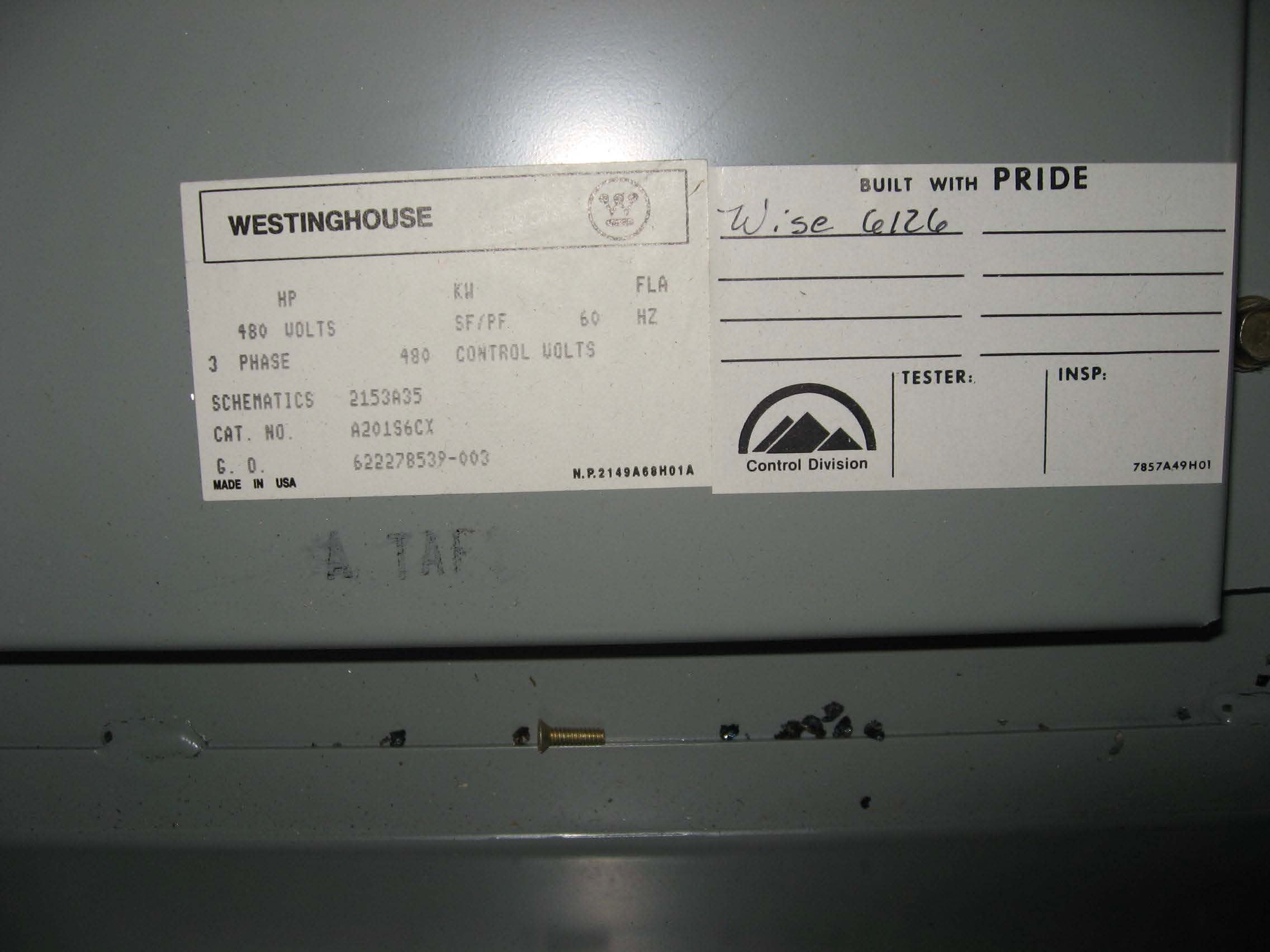Westinghouse #J, motor control, 480 Volts, loan management ctrl, code CIAEC, new, unused (2 available) - Image 4