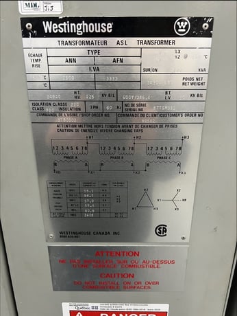2500 KVA 25000 Primary, 600/347 Secondary, Dry transformer NEMA 1 enclosure (2X availables) - Image 2
