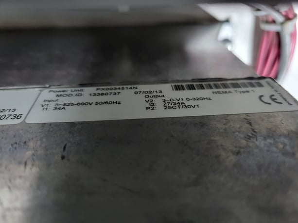 20 HP Eaton, SVX025A1-5A4N1, variable frequency drive, 600 Volts, 34 amps, like new - Image 9