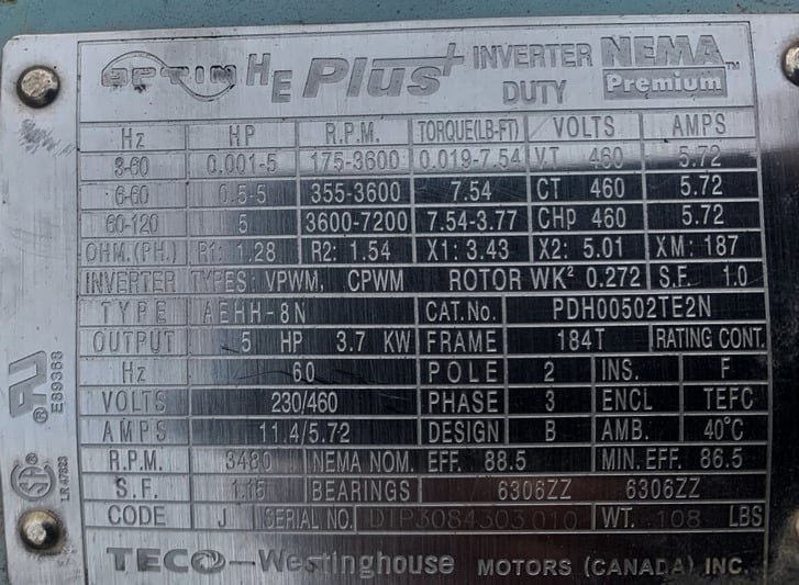 61 GPM Wheatley Gaso #T365, injection pump,, 275 psi, 60 HP @ 1775 RPM, 460 V., 3-phase, 2019 - Image 8