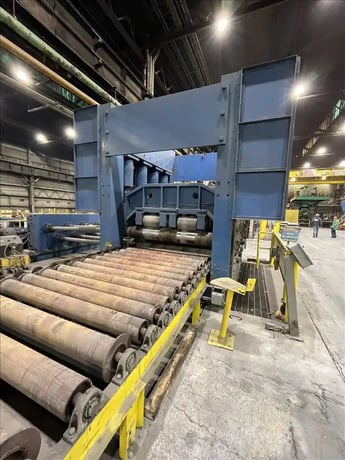 Cauffiel, heavy duty 4-high backed up plate leveler with pinch rolls, 2008 - Image 2