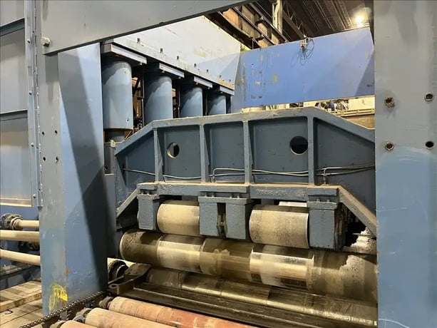 Cauffiel, heavy duty 4-high backed up plate leveler with pinch rolls, 2008 - Image 3