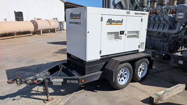 56 KW Allmand #Maxi-Power-65, portable rental diesel generator, sound attenuated enclosure, 240/480 Volts - Image 1