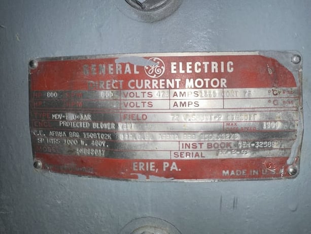 800 HP 800 RPM General Electric, Frame MDV820AAR, DPFVBB (3 available) - Image 1