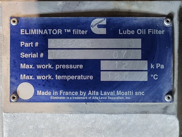 Cummins #4066080, lubricating oil filtering head, 12 kPa work pressure, like new - Image 2