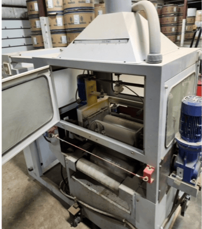 Ogden PUR Laminating Line, hopper feeder, glue applicator, drum melter, manual cut of saw, 2021 - Image 3