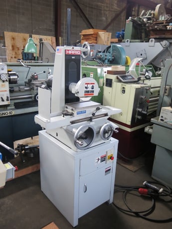 6" x 12" Harig, handfeed surface grinder, Walker 6" x 12" fine pole permanent magnet chuck - Image 2