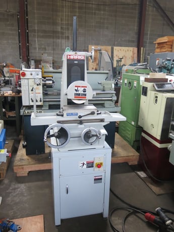 6" x 12" Harig, handfeed surface grinder, Walker 6" x 12" fine pole permanent magnet chuck - Image 3
