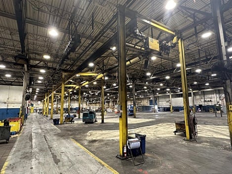 3 Ton, Budgit overhead free standing crane system, 14' wide x 130' long - Image 1