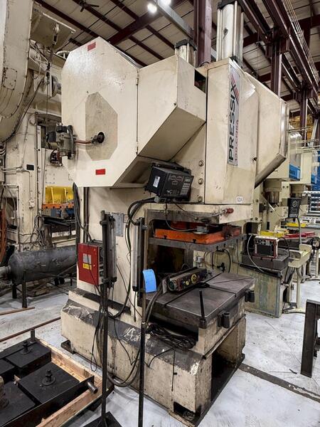 130 Ton, Pressix #130CNR6, metal stamping gap frame back geared Press, adjustable stroke, 16.9" Shut Height - Image 4