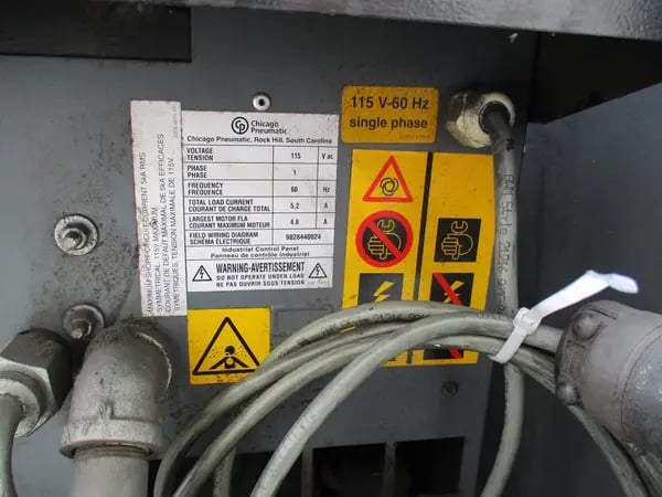 10 HP Chicago Pneumatic #QRS-10, rotary air compressor,tank & dryer, 40 cfm @ 125 psi, 230/460 V., 3-phase - Image 8