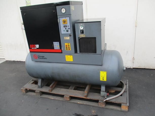 10 HP Chicago Pneumatic #QRS-10, rotary air compressor,tank & dryer, 40 cfm @ 125 psi, 230/460 V., 3-phase - Image 10