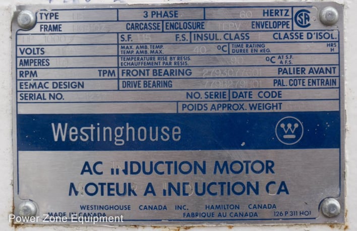 1000 HP 3512 RPM Westinghouse, Frame H6810Z, TEPV, 4160 Volts - Image 4