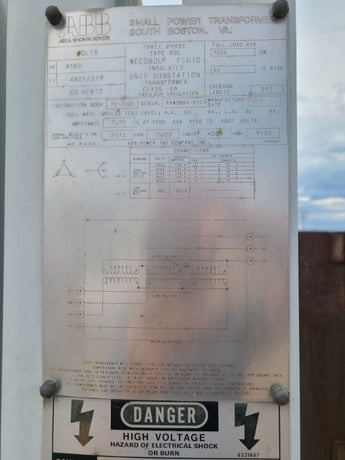 1000 KVA 4160 Primary, 480Y/277 Secondary, ABB #PC-2000, substation type, Class OA - Image 4