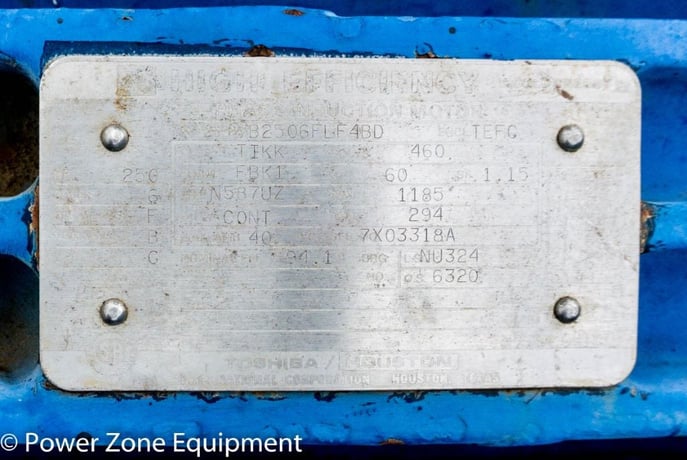 250 HP 1185 RPM Toshiba, Frame N587UZ, TEFC, 460 Volts - Image 6