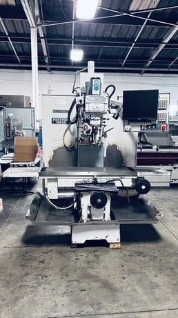 Milltronics #MB-19M-B, CNC bed mill, 13" x50" tbl., 7.5 HP, 4000 RPM, #40, 4-Axis, Centurion 6, power draw - Image 1