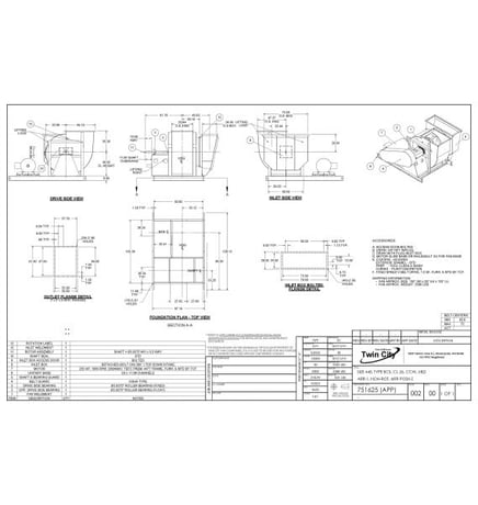 53000 cfm, Twin City #445/BCS, Blower/Fan/Motor, 73.5" x 24.5" diameter Inlet, 47.5" x 35.5" outlet, 2231 max - Image 5