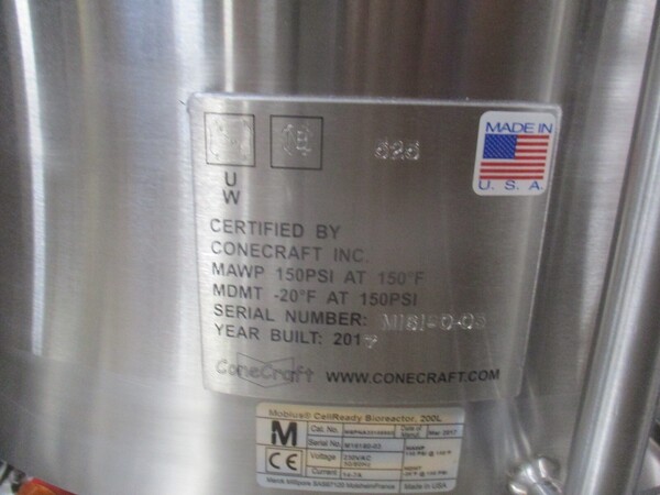 Mobius CellReady 200 L Bioreactor Disposable Mixing System with Control Box, 150 psi @ 150°F - Image 3