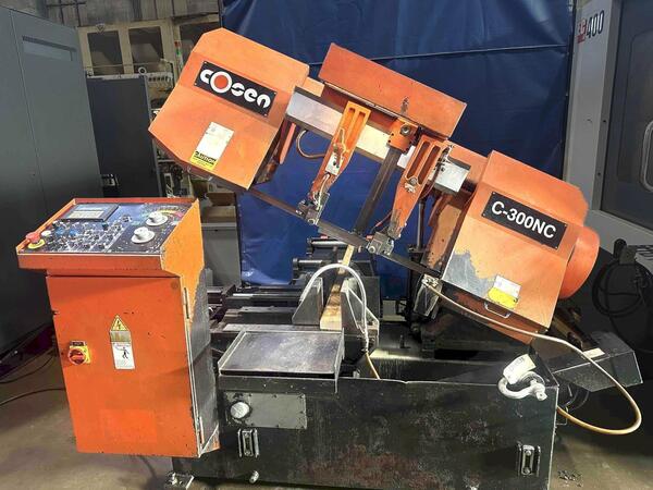 12" x 14" Cosen #C-300NC, automatic horizontal band saw, Taian PLC, 12" round, 5 HP, 328 FPM, 2010 - Image 1