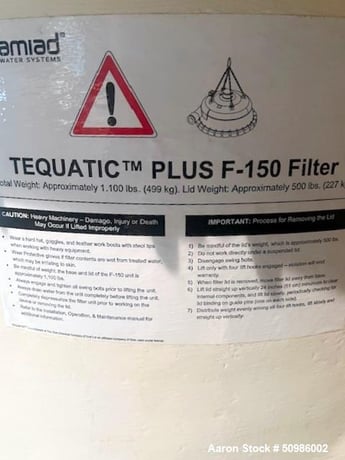 Tequatic Plus #F-150 Filter, B-Series Skid, 80-240 GPM flow rate, 100 psi max inlet pressure, 140° F max - Image 6