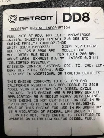 375 HP Detroit DD8, Complete Diesel Truck Engine, New - Image 2