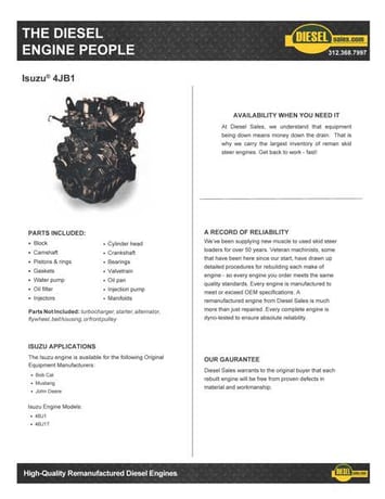 54 HP Isuzu 843, Complete Diesel Engine, Rebuilt - Image 2