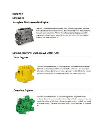 200 HP John Deere 6081, Diesel Long Block Engine, Rebuilt - Image 2