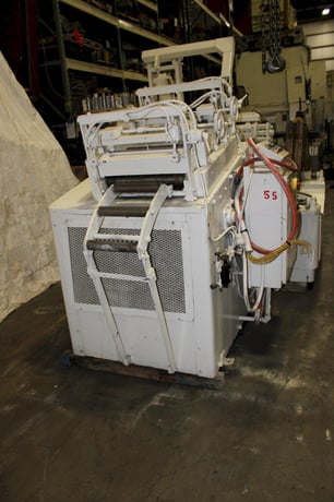 10000 lb. Rowe, coil feed line, 28" mandrel, 72" OD, 20"-24" ID, hold down arm, powered expansion, exit and - Image 4