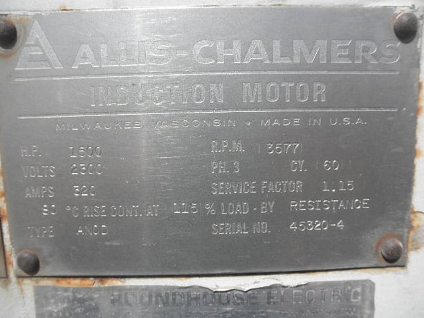 1500 HP 3577 RPM Allis-Chalmers ANOD, 1.15 service factor, 2300 Volts - Image 8