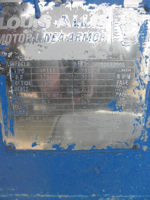 1750 HP 3570 RPM Louis Allis, Frame 7310DS, weather protected, 1.15 service factor, 2300 Volts - Image 5