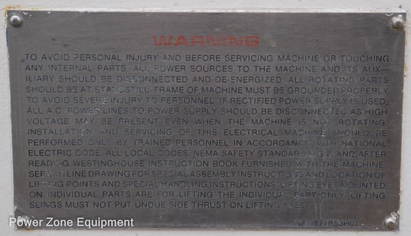 2000 HP 3539 RPM Westinghouse, Frame 4512, TEFV, 1.15 service factor, 4000 Volts - Image 3