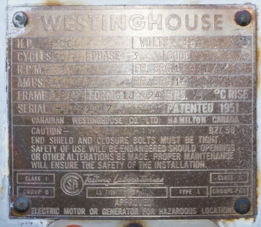 300 HP 880 RPM Westinghouse, Frame 8120P, GIJ, 1.15 service factor, 440 Volts - Image 7