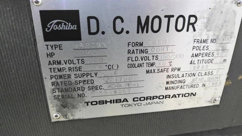 250 HP 1750 RPM Toshiba SA2090, Frame 506AT, 500 VA, 150/300 VF - Image 3