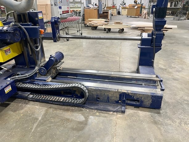 Jenkins double end tenoner, single station with (2) trim saws, Opens to 8', very good condition - Image 9
