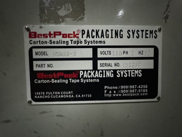 BestPack #MSD22-3, case selaer taper carton system, serial #151364 - Image 6
