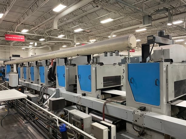 Muller Martini #A74, UV Web Offset Presses, (8) Unit, 22"/25.5" cutoff x 29" width, 50" Splicer roll, 2001 - Image 10