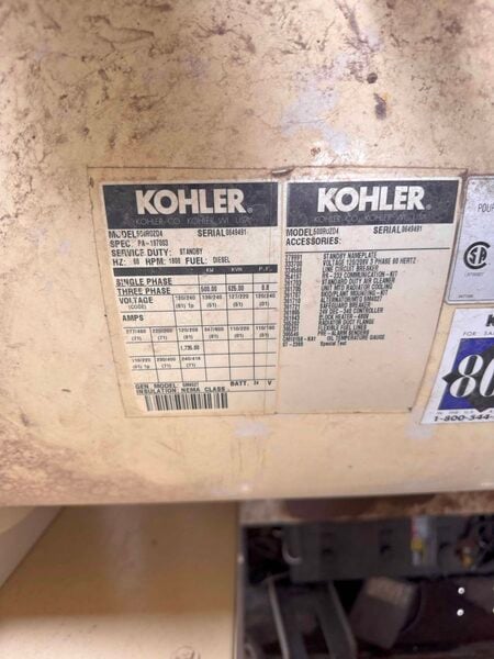 500 KW Kohler #500ROZD4, diesel generator, 208 Volts, 350 hours, 2000 - Image 8
