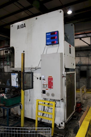 220 Ton, Aida #NCI-2000(2)E, single crank gap frame press, 9.84" stroke, 17.72"Shut Height, 4.33"adj., 25-50 - Image 3