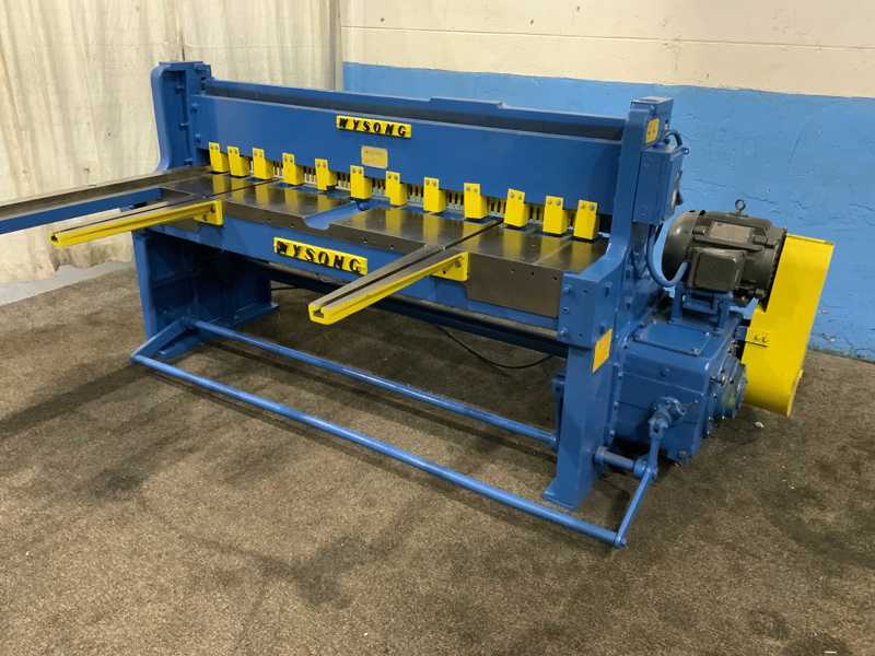 14 gauge x 6' Wysong #1472, mechanical squaring shear, 12 hold downs, 24" back gauge, 2 HP - Image 8