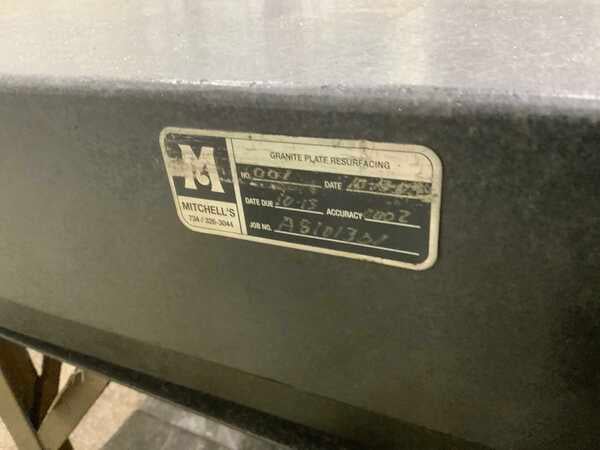60" x 30" x 10" Mitchell, blac k granite surface plate, 3" ledge - Image 8